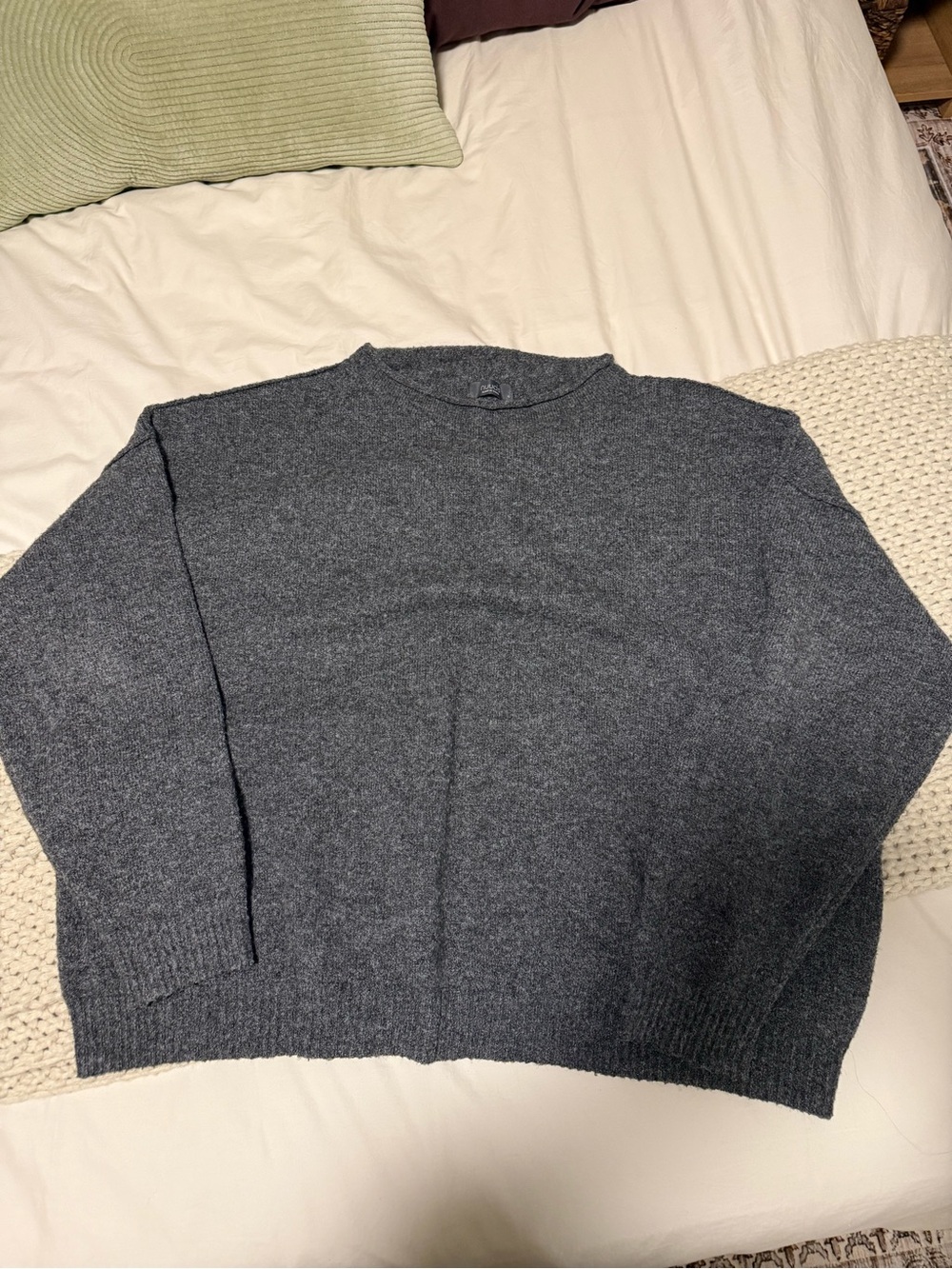 Nuuds Mock Neck Charcoal Sweater